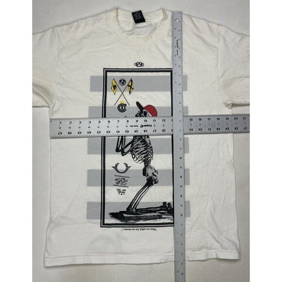 10 Deep Skeleton Graphic T-shirt Men Medium White 10.Deep Short Sleeve - Picture 9 of 9